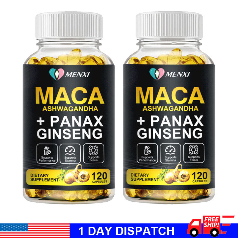 Organic Maca Root Capsules | 240 Pills | Peruvian Maca Extract for Men & Women