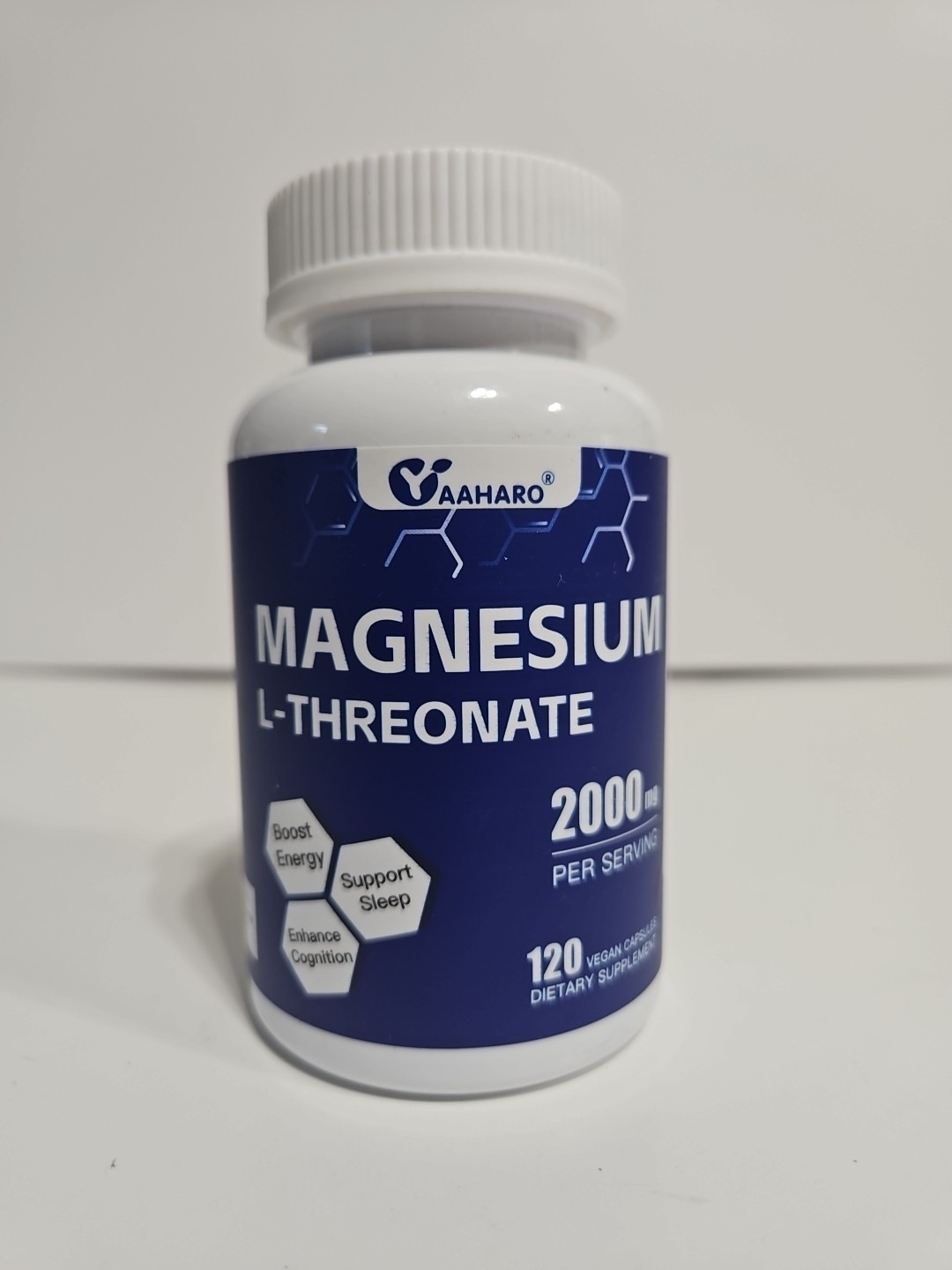 Magnesium L Threonate 120 Veggie Caps 2000 mg, Gluten Free, Non-GMO Exp 2/27