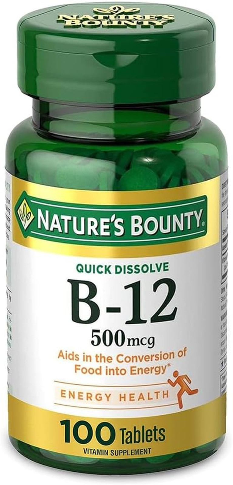 Nature’S Bounty Vitamin B12, 500Mcg, 100 Quick Dissolve Tablets