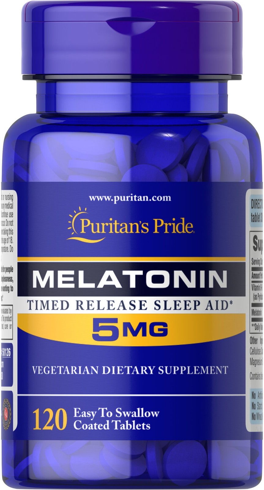 Puritan’s Pride Melatonin 5 mg Timed Release – 120 Tablets
