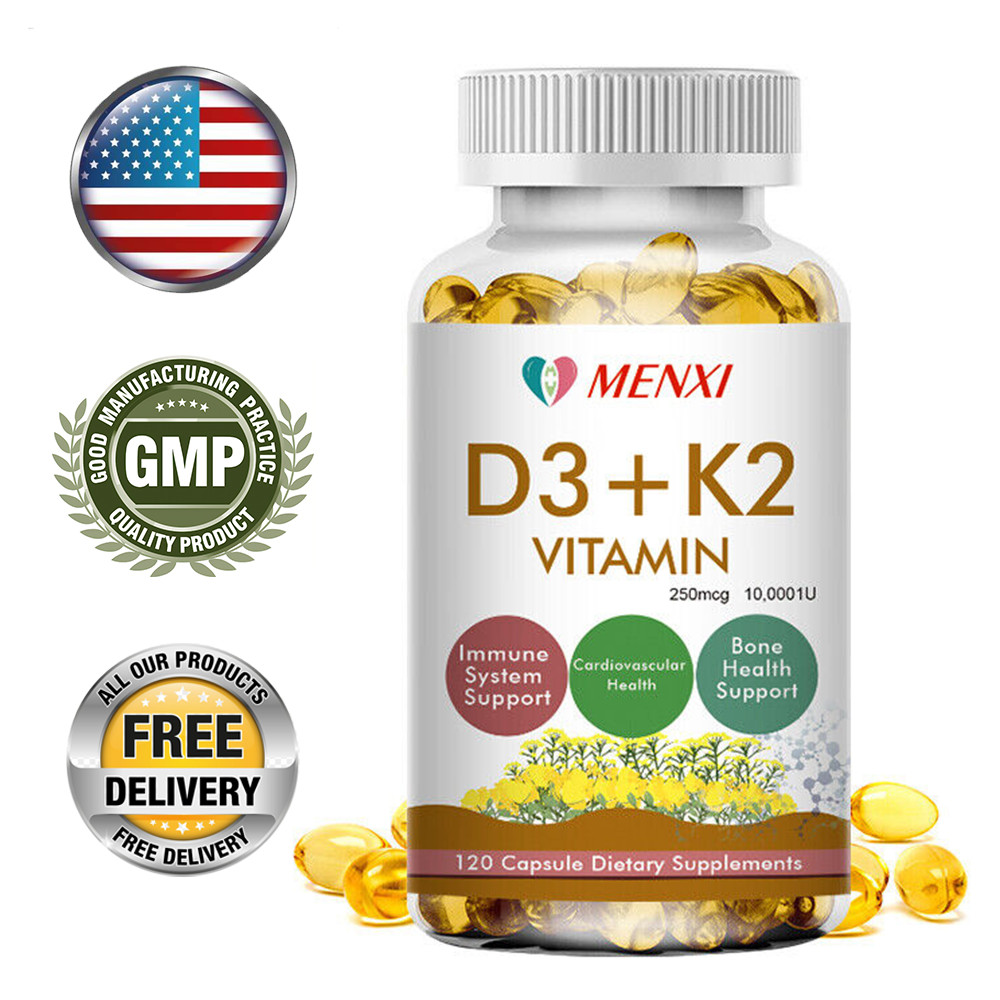 Vitamin D3 K2 Supplement Softgels 120 Capsules Immune Support D3 K2 Supplement