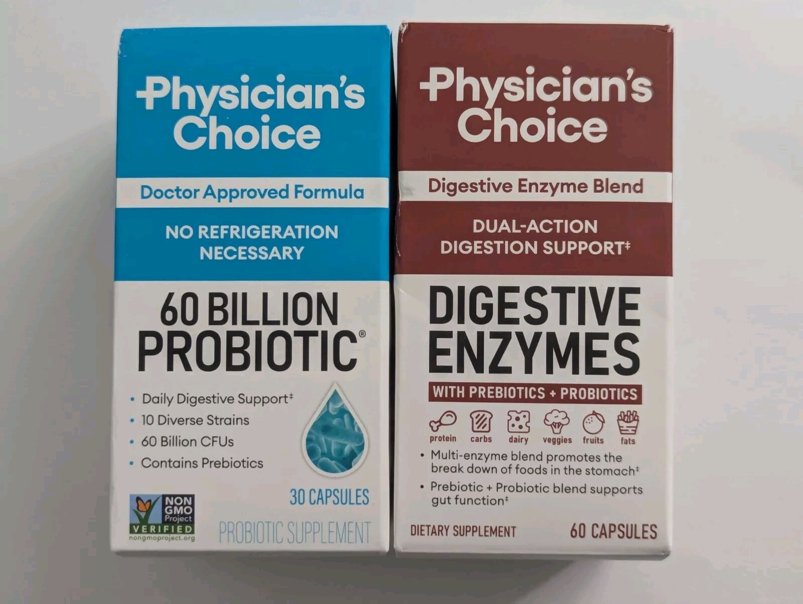 Physician’s Choice 60 Billion Probiotic & Digestive Enzymes Bundle USA SELLER