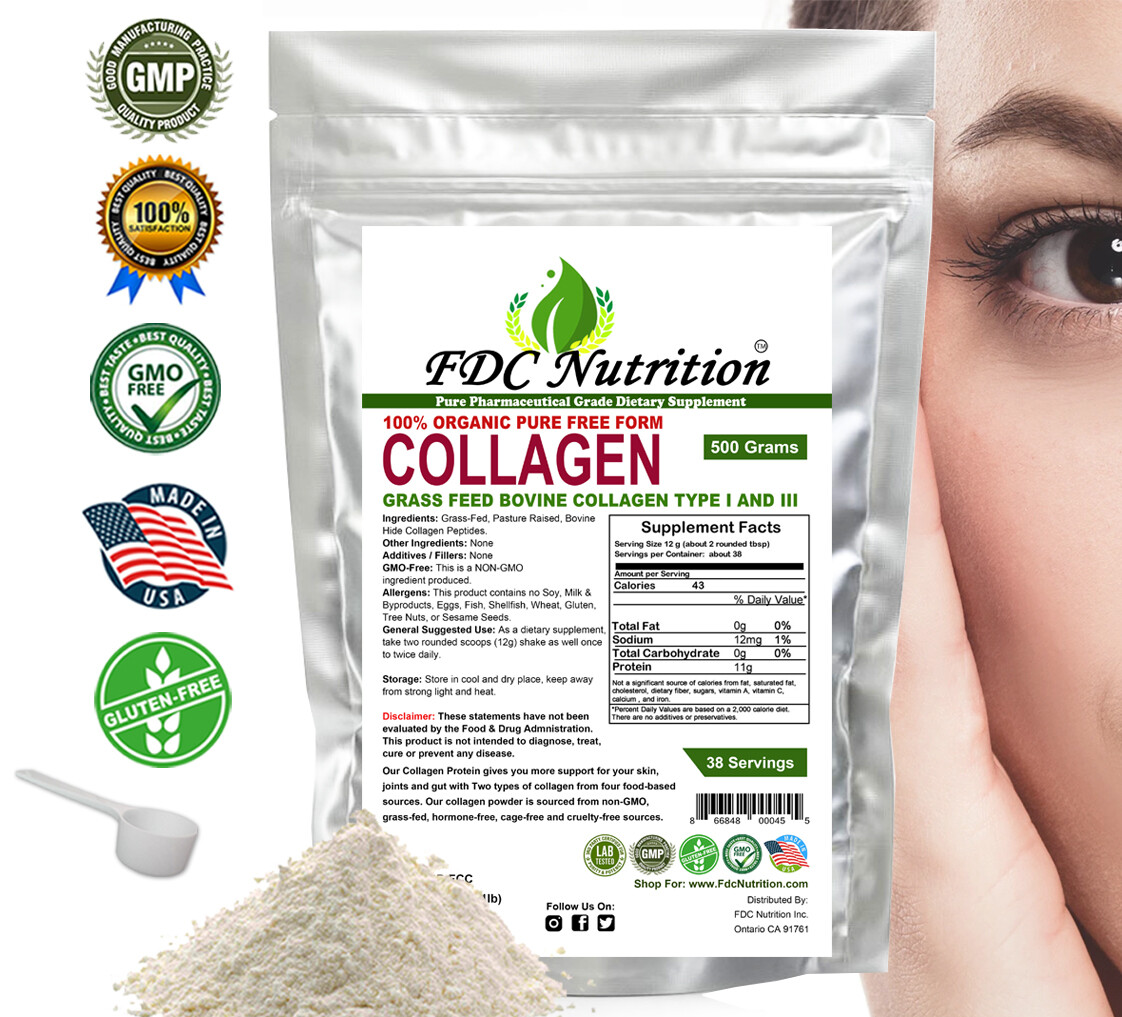 The Premium Bovine Collagen Peptides Powder Hydrolyzed Anti-Aging Protein 1 LB