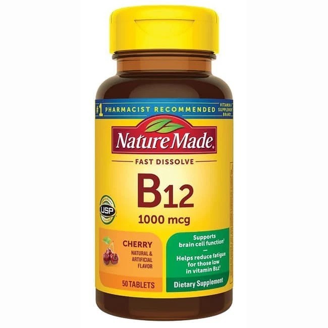 Nature Made Vitamin B12 B-12- Cherry 1,000 mcg 50 Tabs exp 8/26