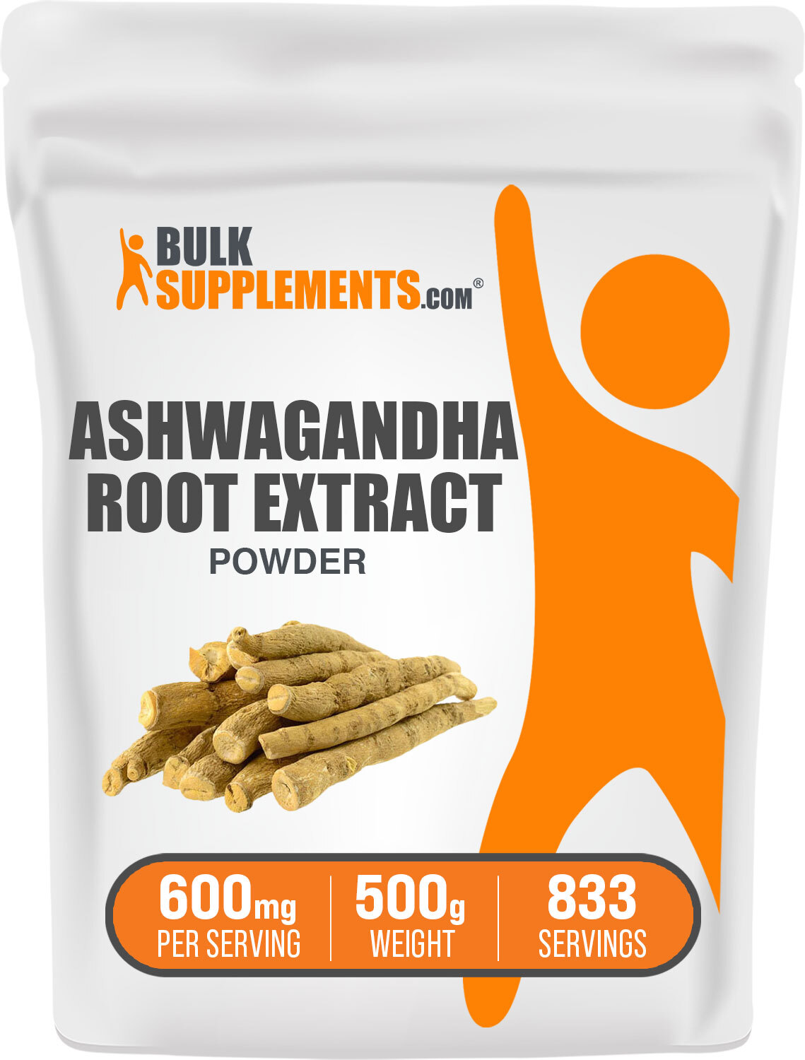 BulkSupplements Ashwagandha Extract Powder – 600mg per Serving