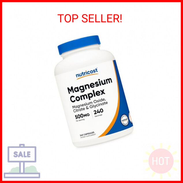 Nutricost Magnesium Complex 500mg, 240 Capsules – Magnesium Oxide, Citrate, and