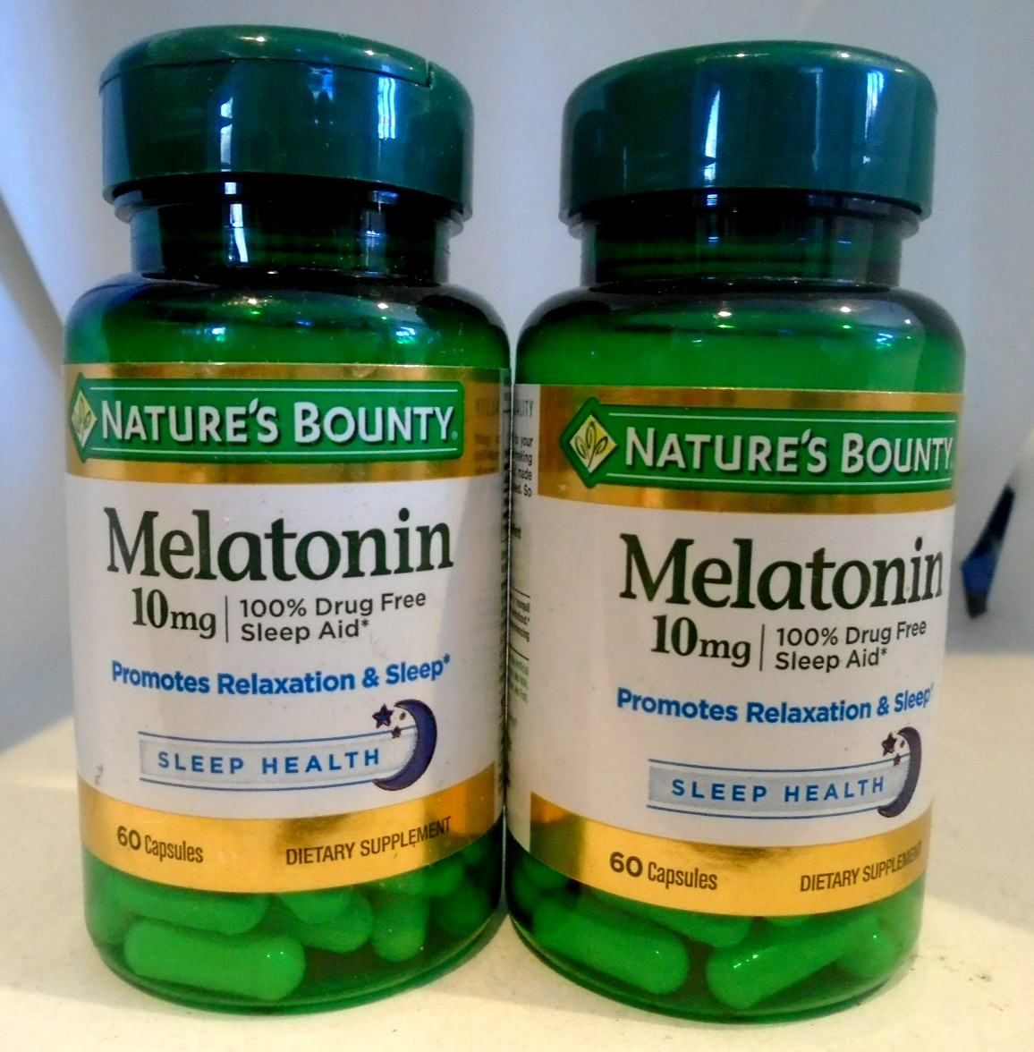 Nature’s Bounty Melatonin 10mg 60 capsules – Lot of 2