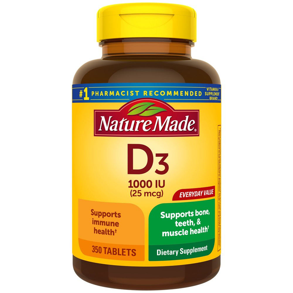 Nature Made Vitamin D3 1000 IU Tablets, 350 Count, Vitamin D, Dietary Supplement