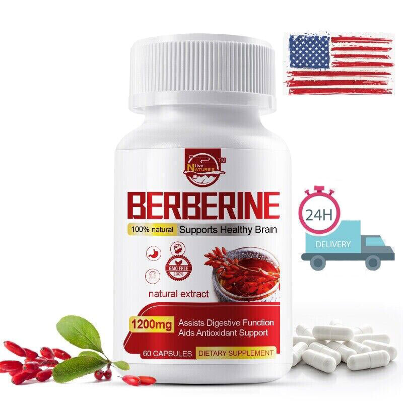 Premium Berberine HCL Extract 1200mg, Healthy Cholesterol, Anti-inflammatory