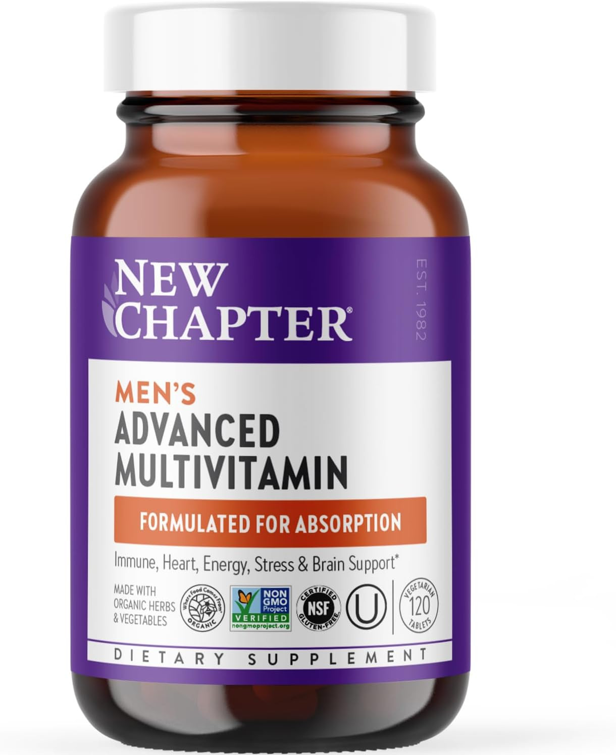 Men’S Multivitamin Advanced Formula for Stress, Brain, Immune, Heart & Energy…
