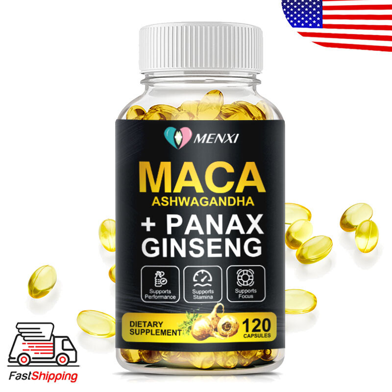 MENXI Maca Root Capsules | 120 Pills | Peruvian Maca Extract for Men & Women