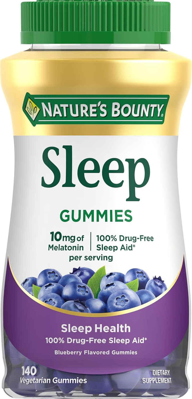 Nature’s Bounty Melatonin 10mg Gummies, Blueberry Flavor, Sleep Support, 140 Ct