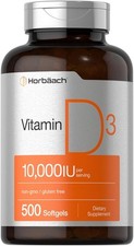 Vitamin D 10000 IU | 500 Softgels | Non-GMO, Value Size | by Horbaach