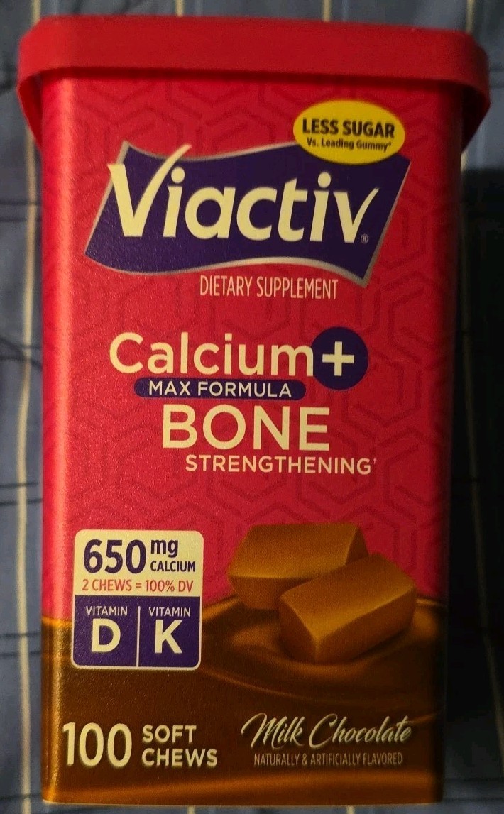 Viactiv Calcium & Vitamin D Caramel Chews, Bone Health, 100ct Exp 03/2026