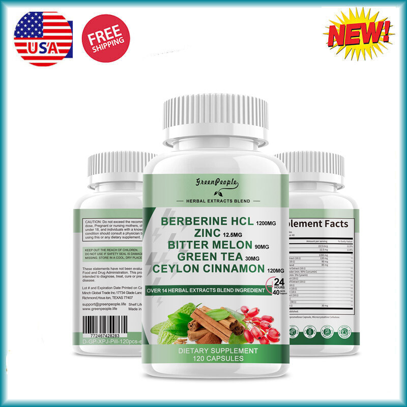 120Pcs Berberine Pills – Healthy Cholesterol ,Heart Health & Blood Sugar Support