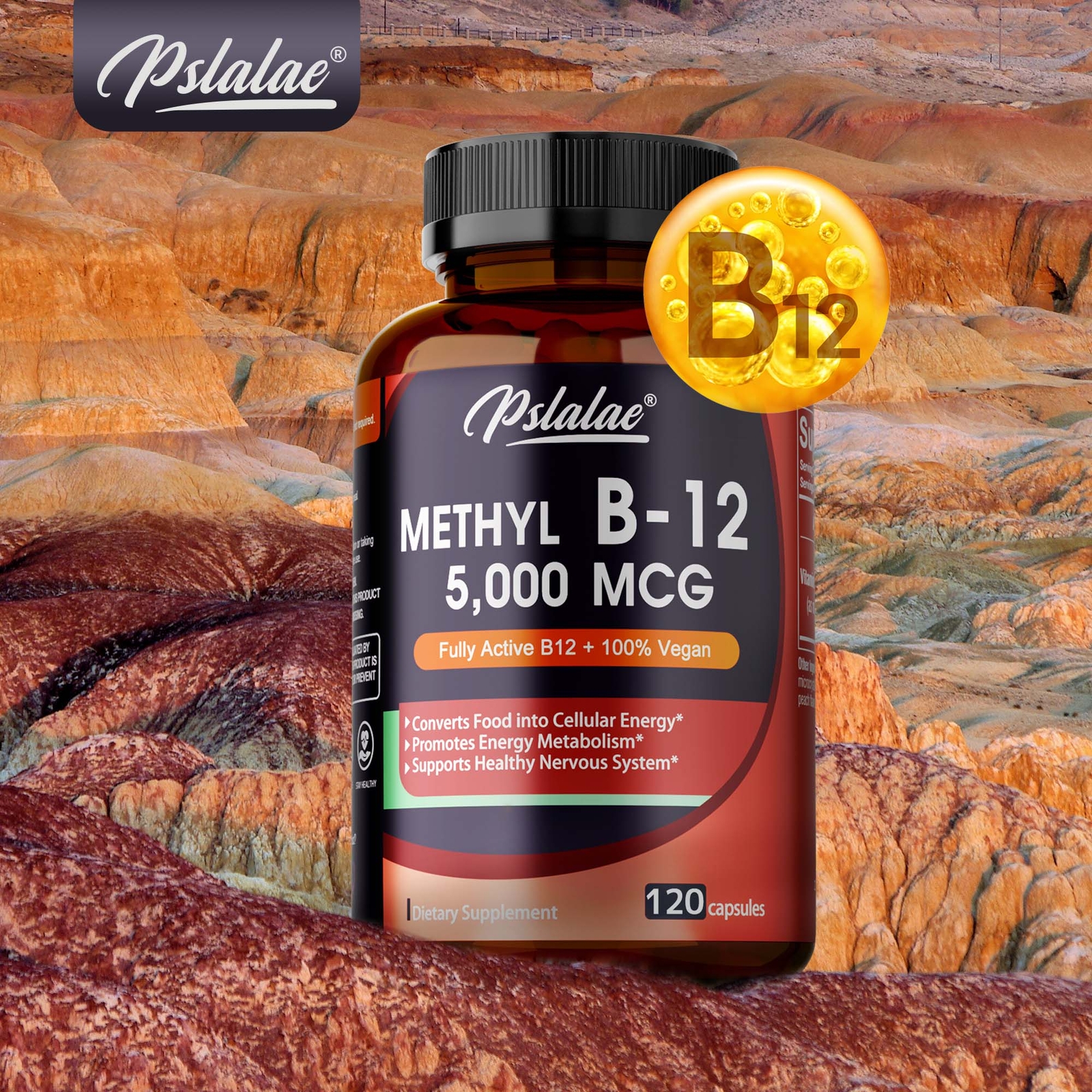 Vitamin B-12, 5000mcg- Energy Metabolism and Nervous System, Benefits The Brain