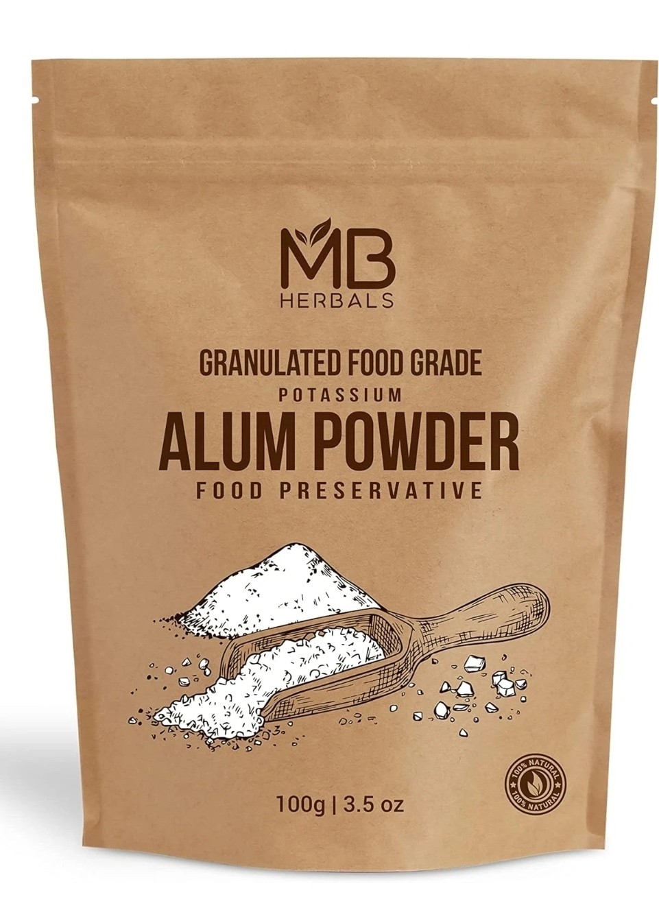 MB Herbals Alum Powder 100 Gram (3.5 Oz) | Granulated Potassium Alum Powder | Pu