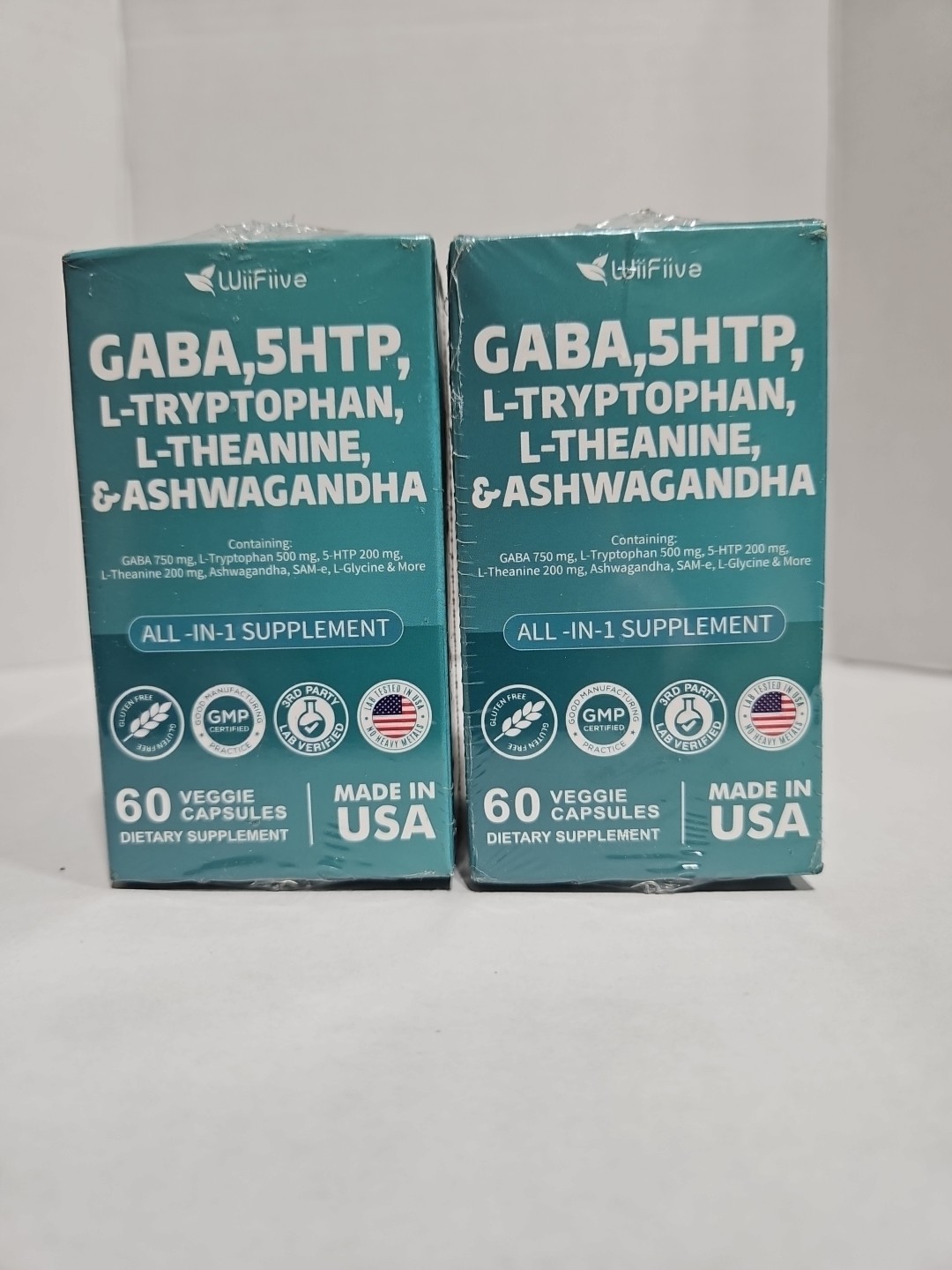 2 Pack – GABA 750Mg 5 HTP 200Mg L Tryptophan 500Mg L Theanine 200Mg Ashwagandha
