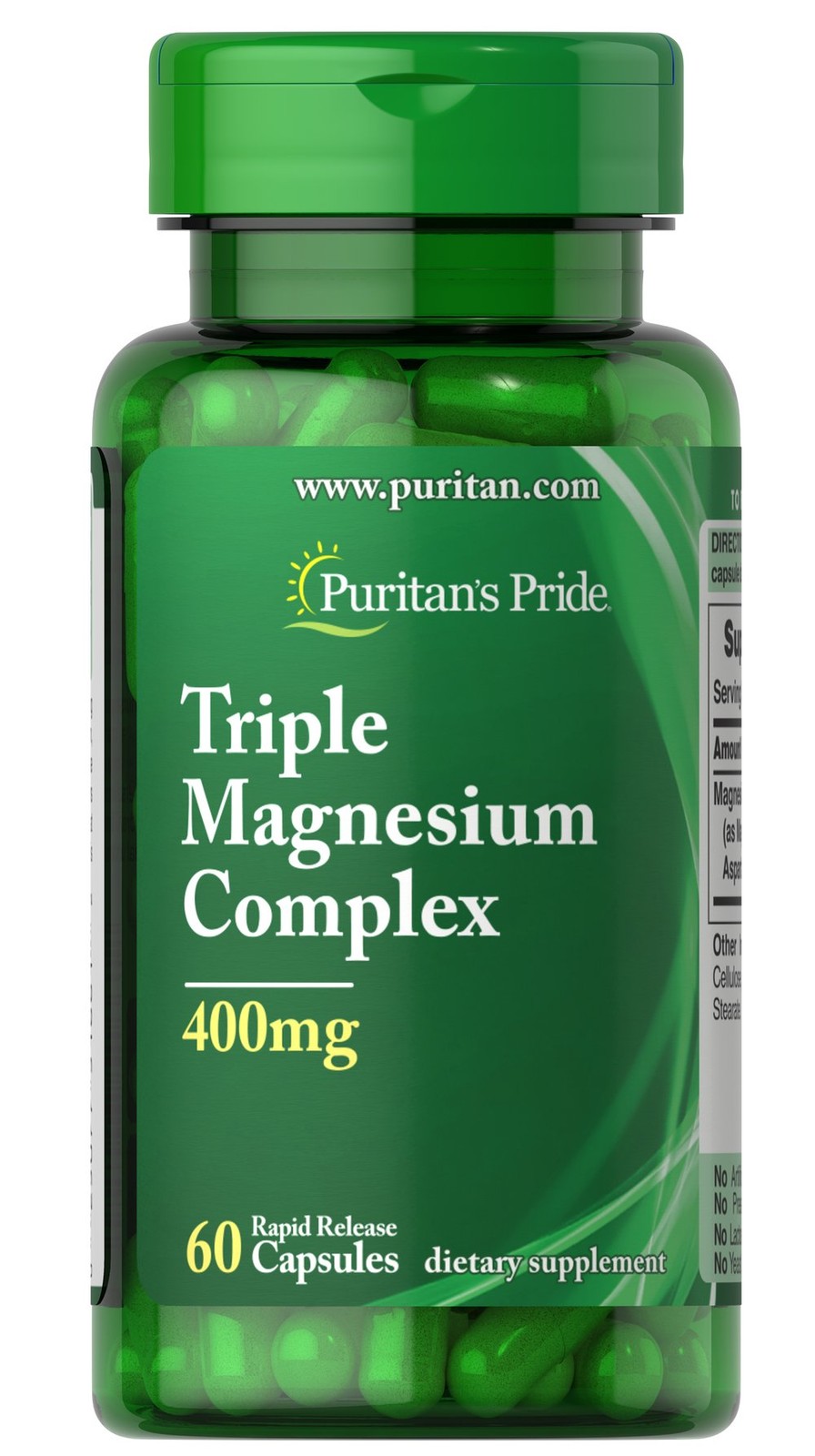 Puritan’s Pride Triple Magnesium Complex 400 mg – 60 Rapid Release Capsules