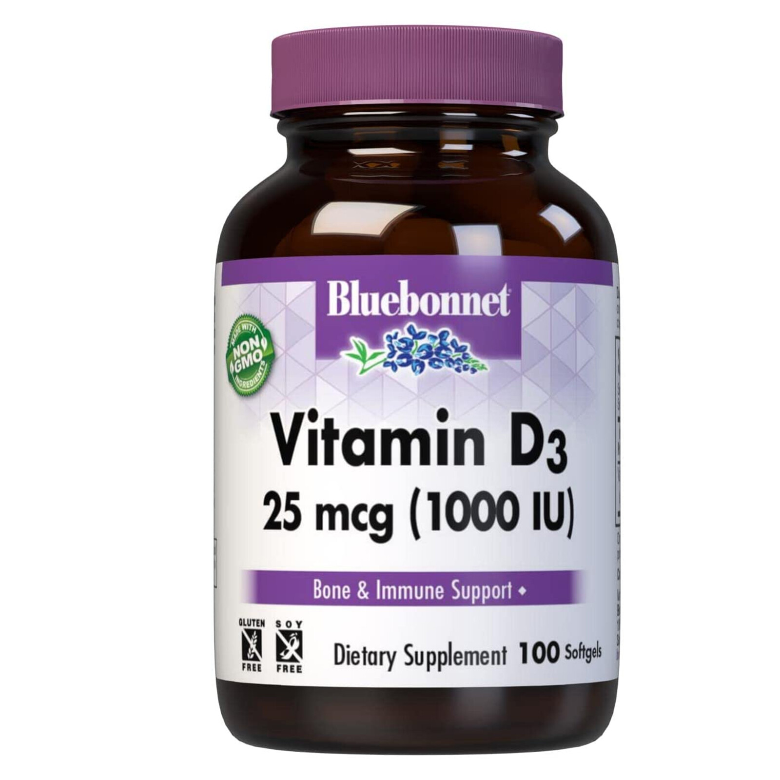 Bluebonnet Vitamin D3 25 Mcg 1000 IU 100 Softgels