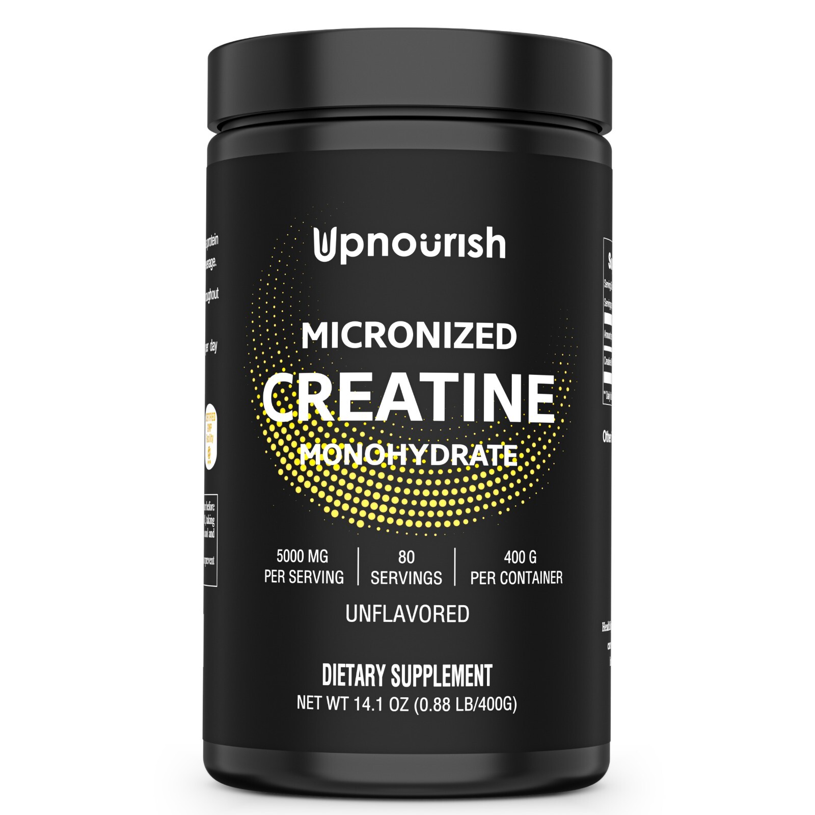 Micronized Creatine Monohydrate Powder 400g, 80 Servings, Unflavored Creatine