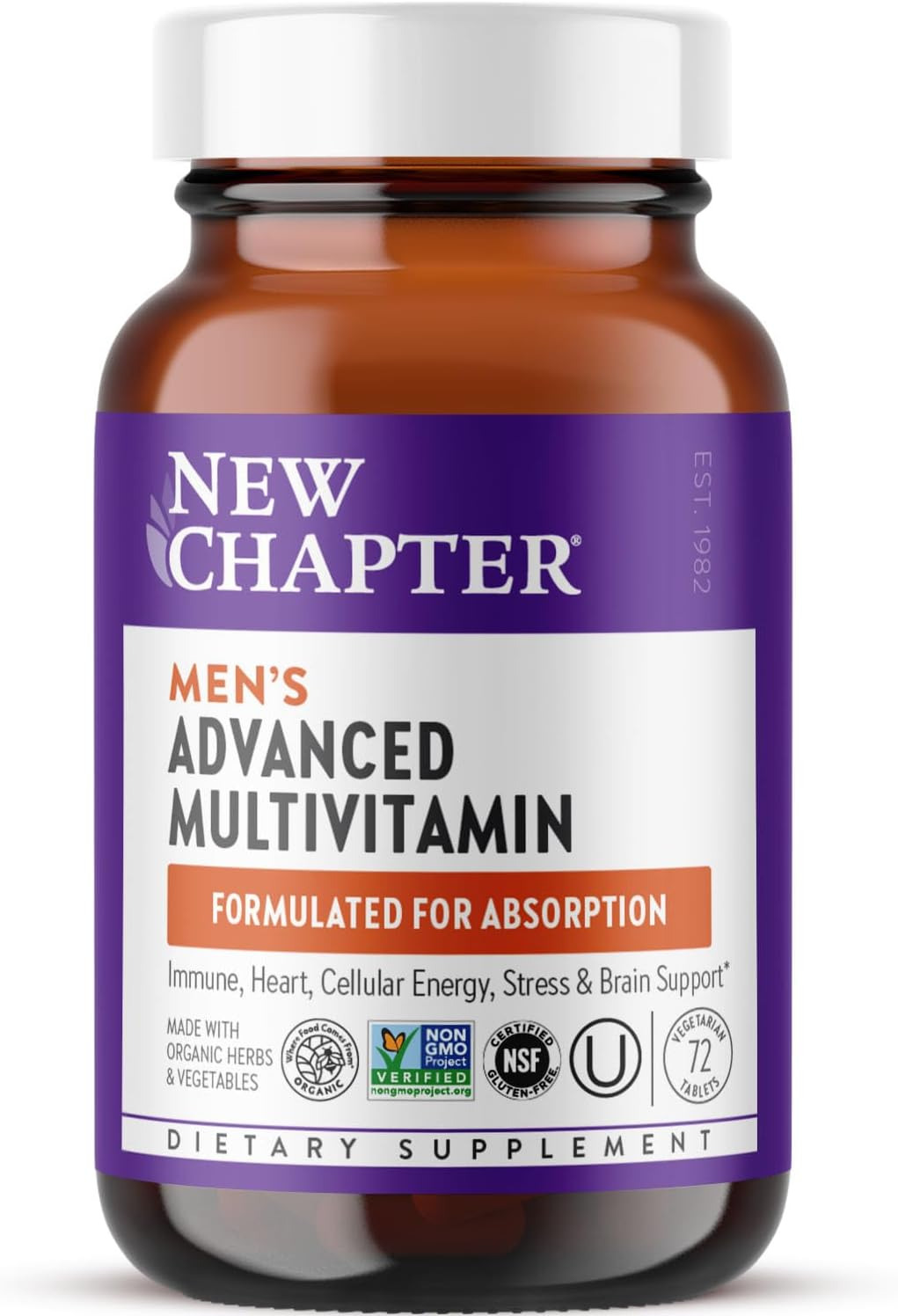 Men’S Multivitamin Advanced Formula for Stress, Brain, Immune, Heart & Energy…