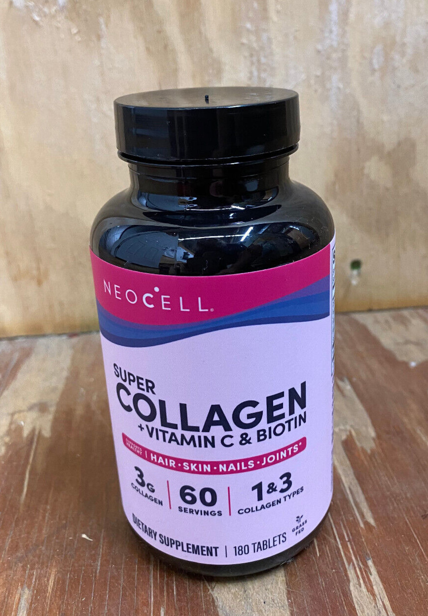 NeoCell Super Collagen + Vitamin C & Biotin – 180 Tablets – Exp 2/26