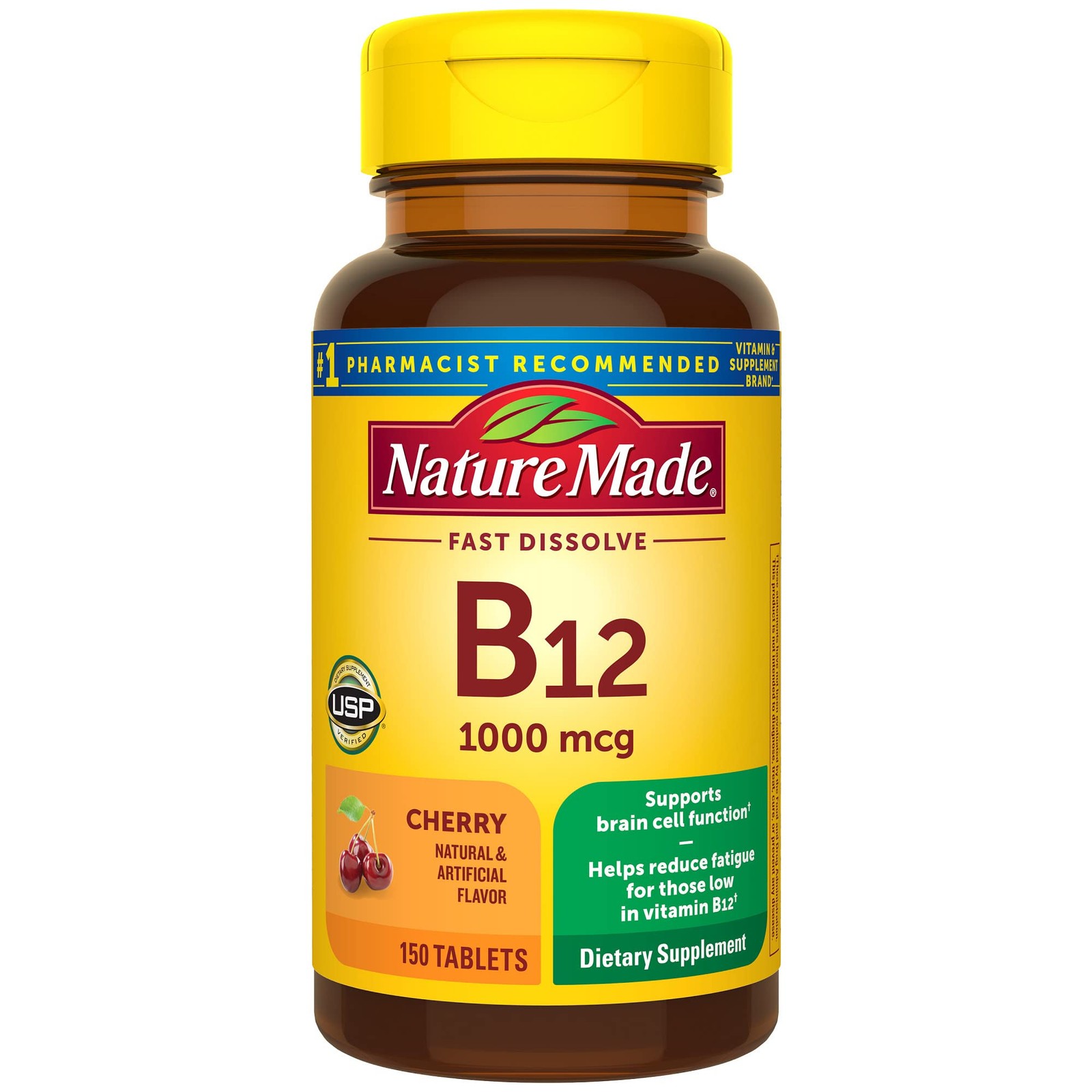 Nature Made Vitamin B12 1000 mcg 150 Count Fast Dissolve Energy Support Tablets