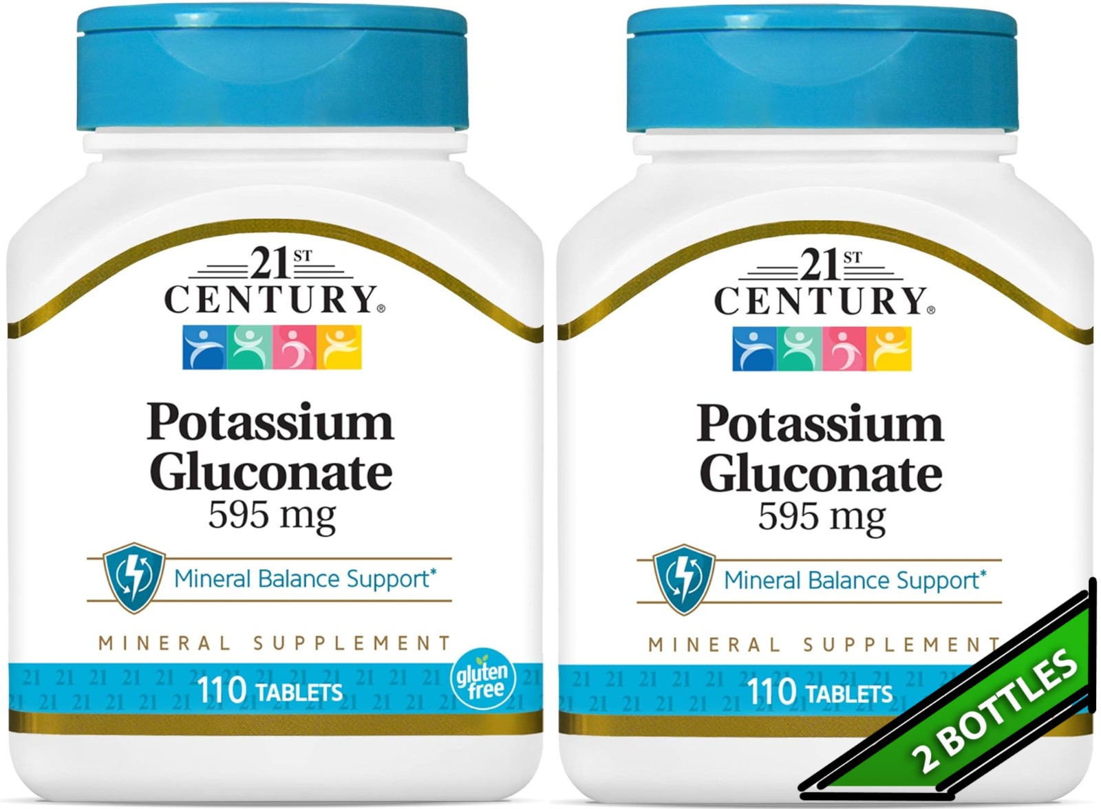 2 Pack Potassium Gluconate 595mg 220 Tabs (2×110) Exp. 2026 Heart Muscles Nerves