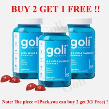 3 Pack Goli Nutrition Ashwagandha Gummies Mixed Berry 60 Count Gummies EXP 2026~