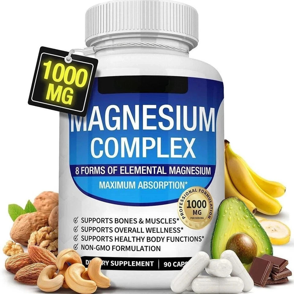 Magnesium Glycinate complex 1000mg – 90 Capsules | 8-Month Supply