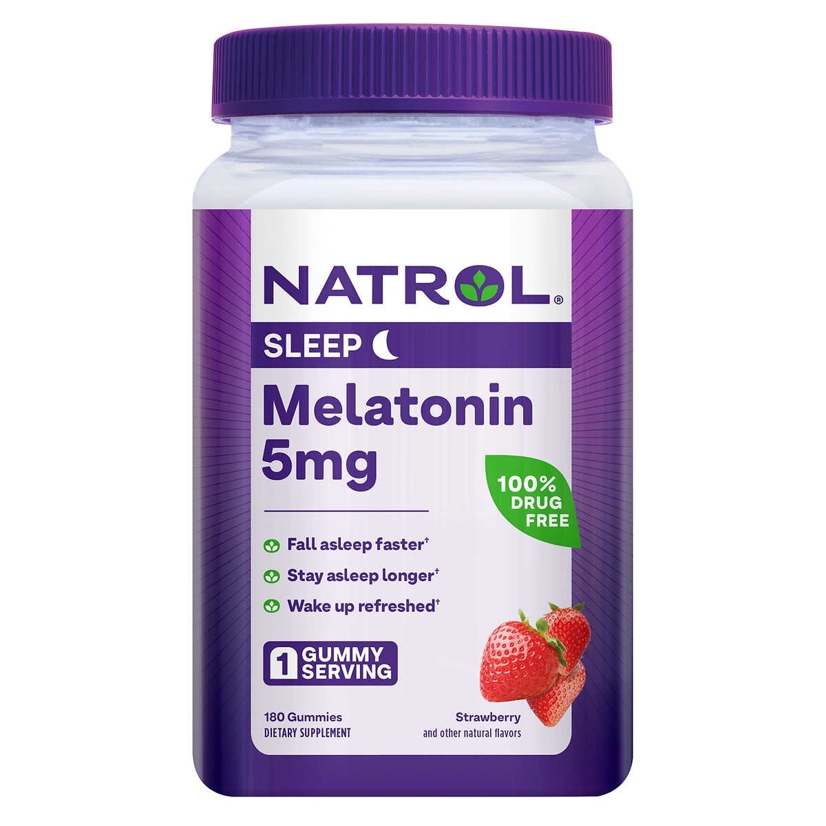 Natrol Melatonin 5mg Sleep Aid Gummies Strawberry 180ct – EXP 04/2026