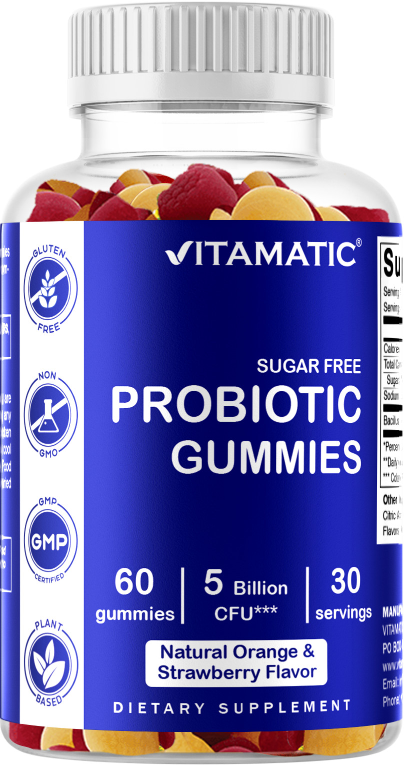 Vitamatic Probiotic Sugar Free Gummies for Men And Women 5 Billion CFUs
