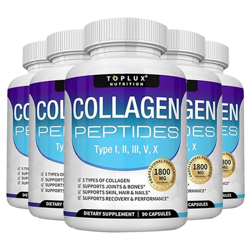 Toplux Nutrition Collagen Peptides – Hair, Skin & Nail Health- Type I,II,III,V,X