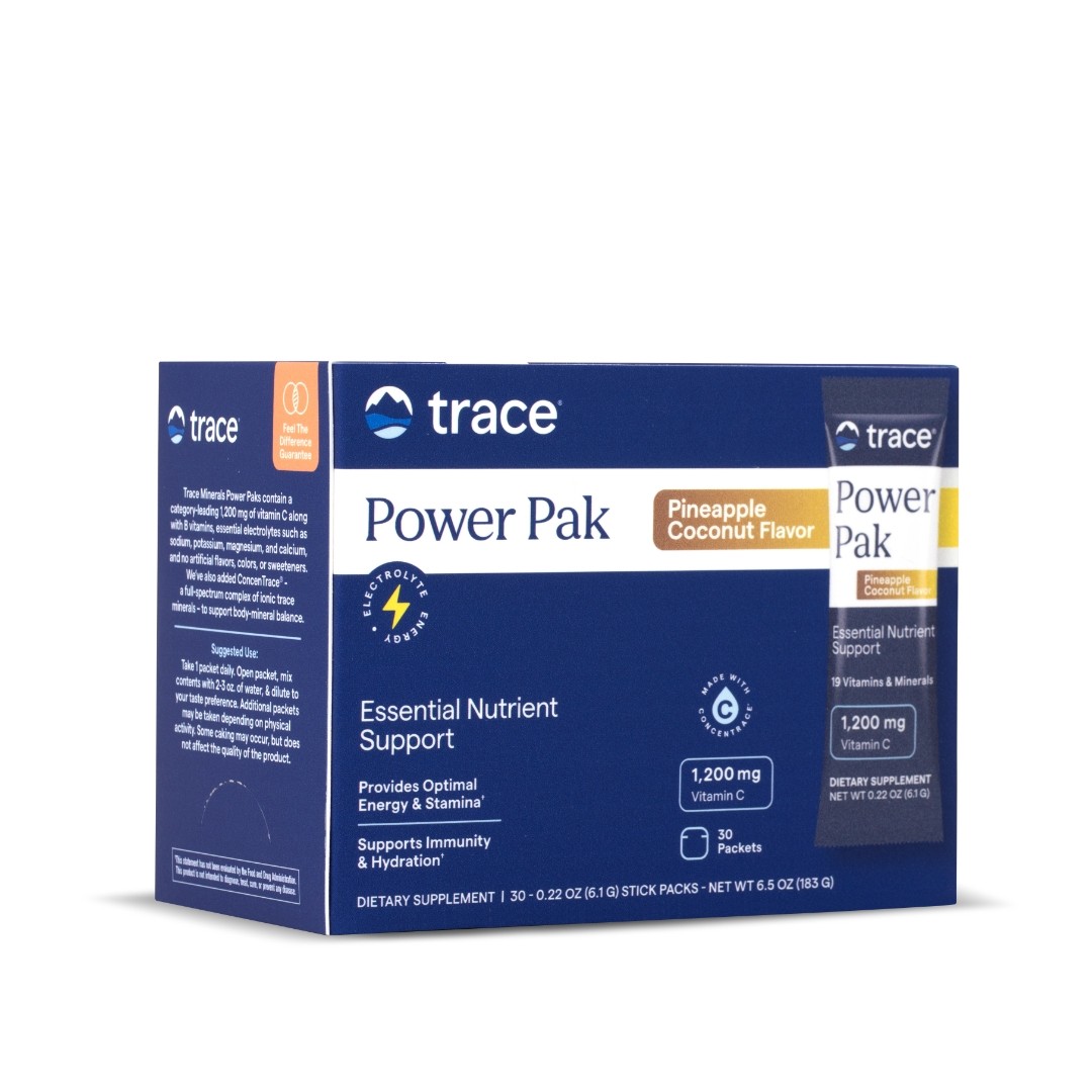 Trace Minerals Power Pak Pineapple Coconut, Hydration & Immune Support, 30ct