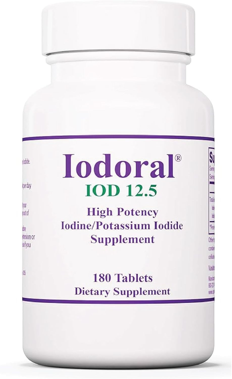 Optimox Iodoral 12.5 mg – Iodine Supplements for Thyroid Support – 180 Tablets