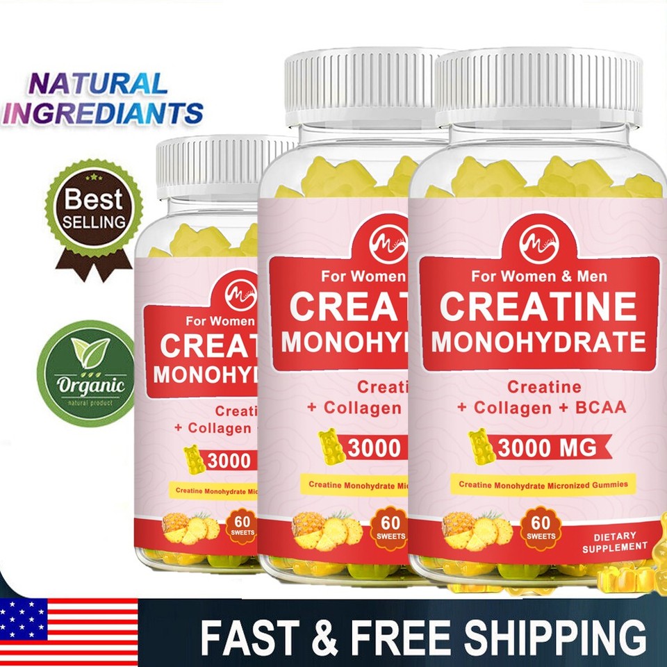 Creatine Monohydrate Gummies – Increase Strength and Build Muscle 60-180 Gummies