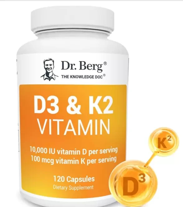 Dr. Berg’s D3 & K2 Vitamin (120 Capsules)