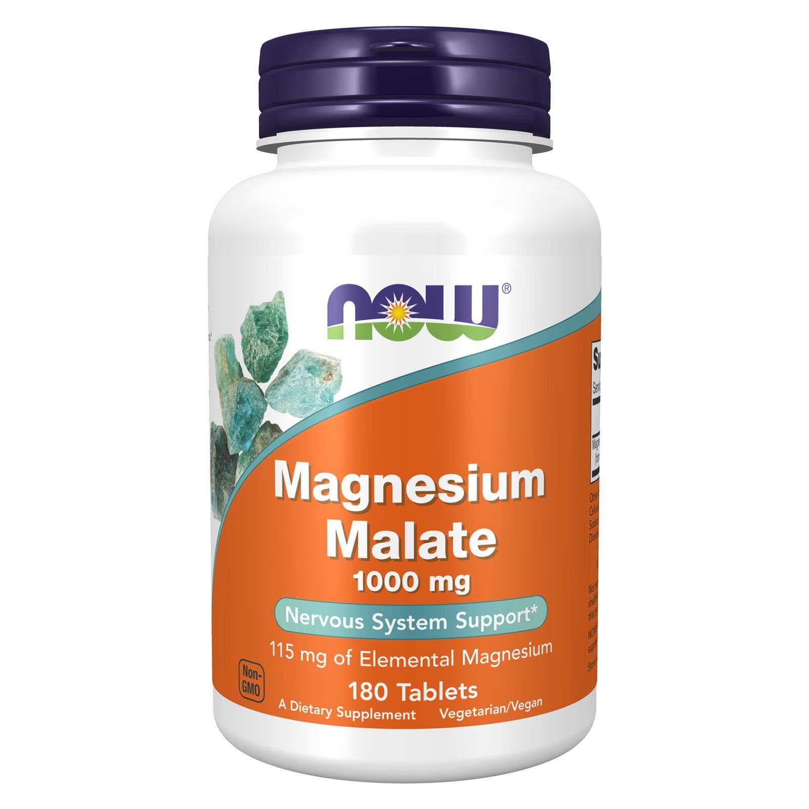 NOW FOODS Magnesium Malate 1000 mg 180 Tablets
