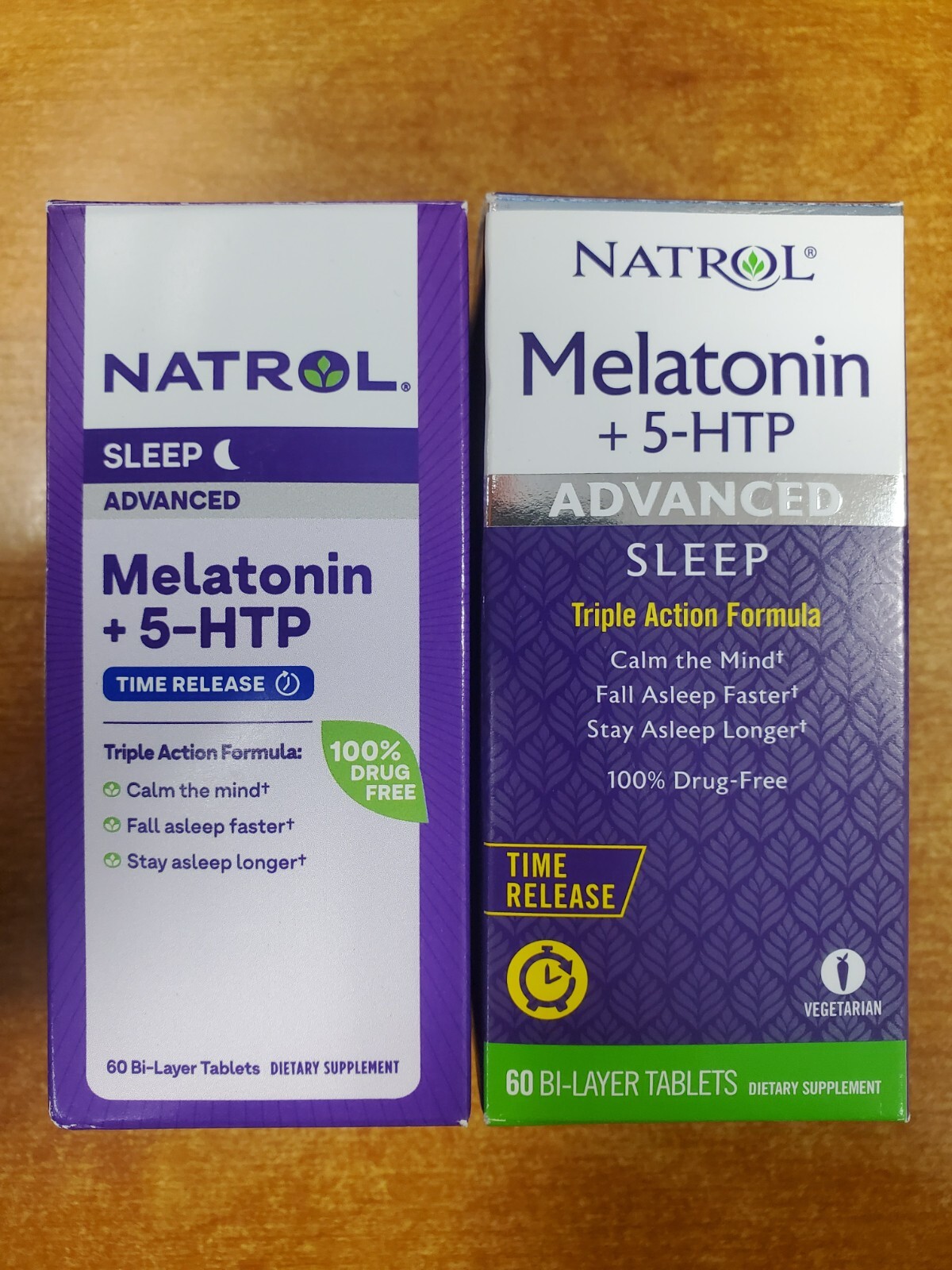 2Pk: Natrol Melatonin + 5-HTP Advanced Sleep 60 Tabs (Exp 10/31/25) (2292-R7P6b)