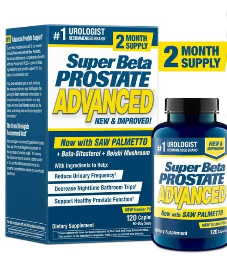 Super Beta Prostate Advanced Male Beta-Sitosterol 120 Caplets EXP: 06/2027+