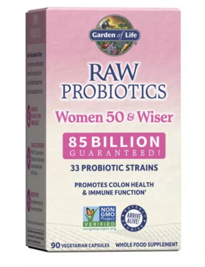 Garden of Life Raw Probiotics Women 50 & Wiser 85 BILLION 90 CAPSULES EXP 2/2026