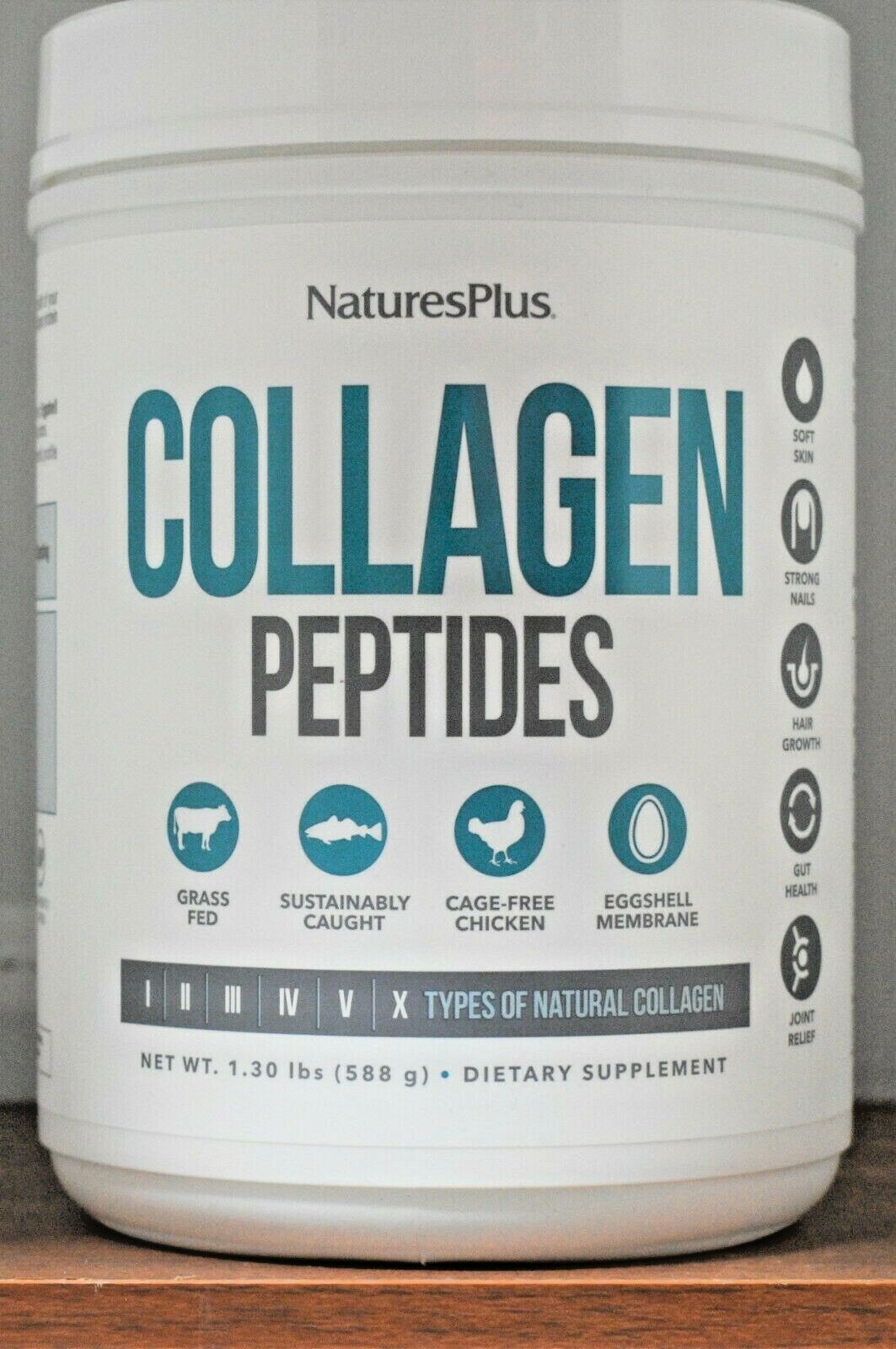 Nature’s Plus Collagen Peptides Powder 1.30 lbs (588 g) NaturesPlus Types I II V