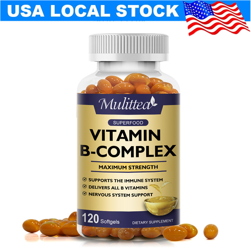 Vitamin B Complex 120 Capsules B1,B2,B3,B5,B6,B7,B9,B12, Immune Support Pills