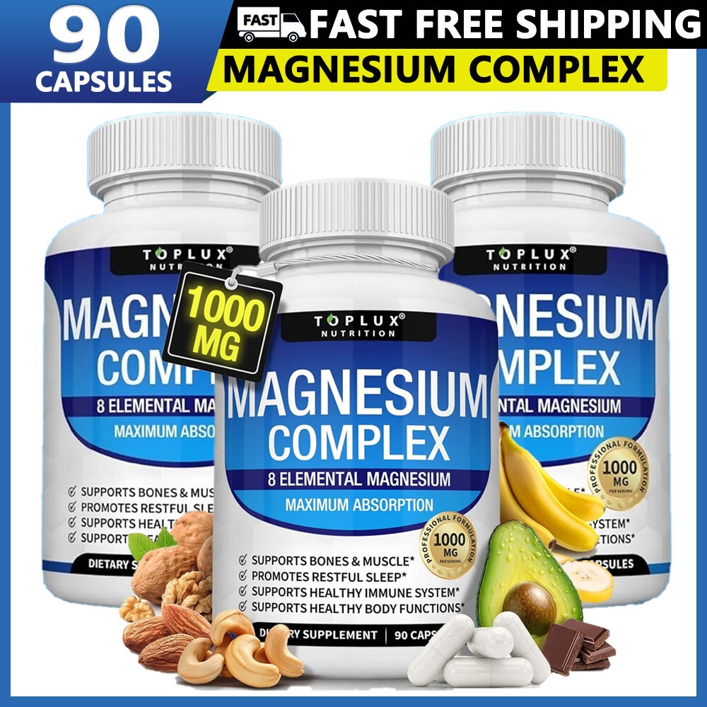 Magnesium Complex 1000mg, 8 Elemental Magnesium, Gluten Free- Non-GMO