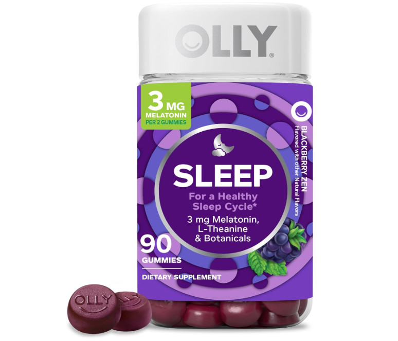 Olly Sleep Gummies 90 Count,  Melatonin L Theanine Blackberry Mint Flavor