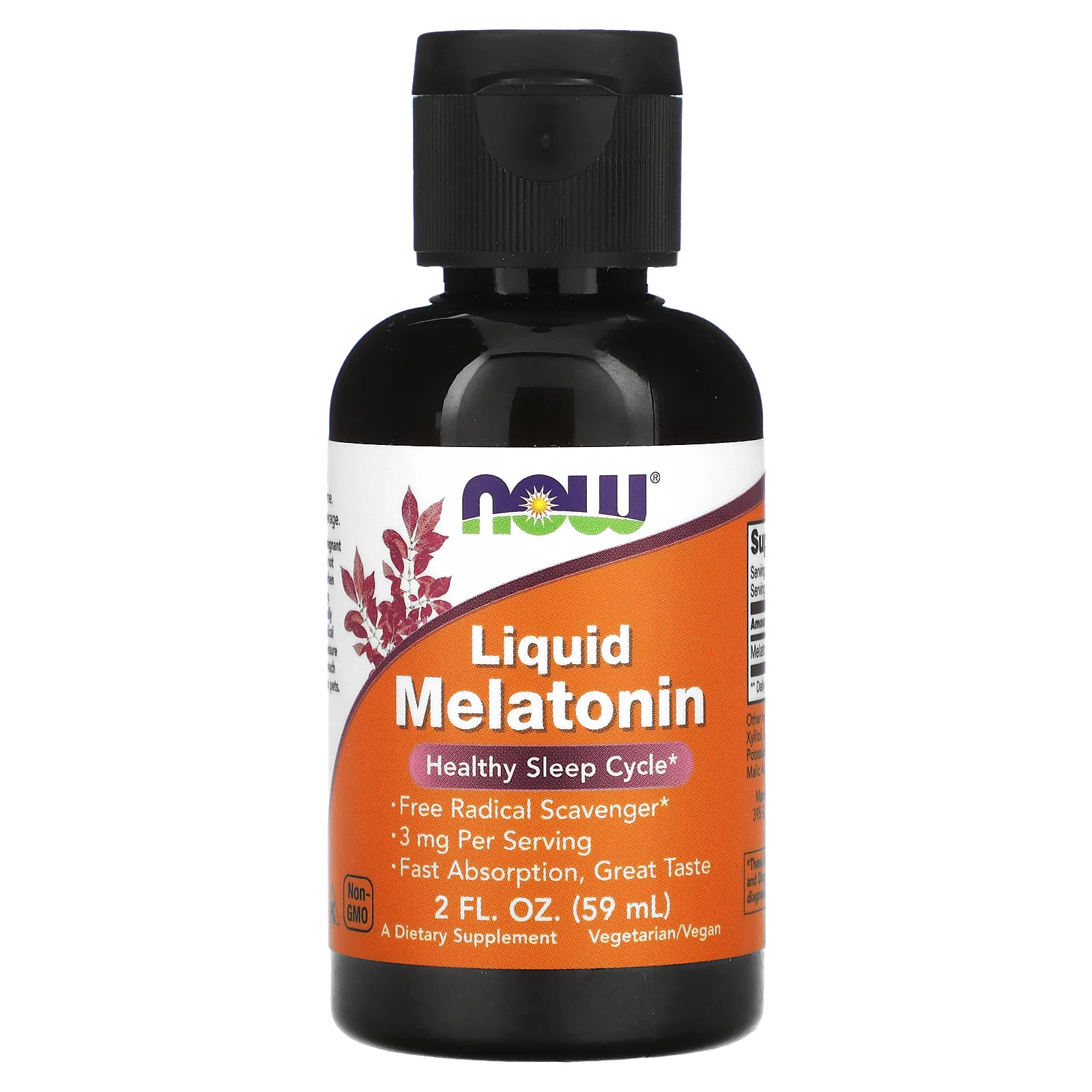 Liquid Melatonin, 3 mg, 2 fl oz (59 ml)