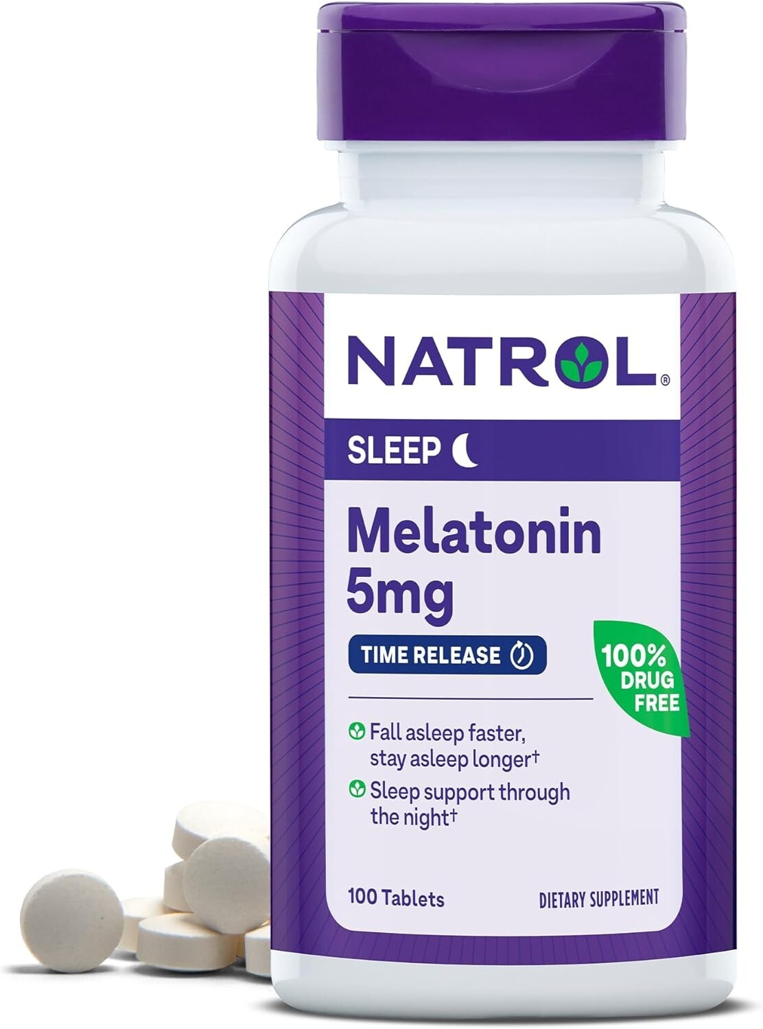 Natrol Melatonin – 5mg Time Release – 100 Tablets – Ex: 4/30/27