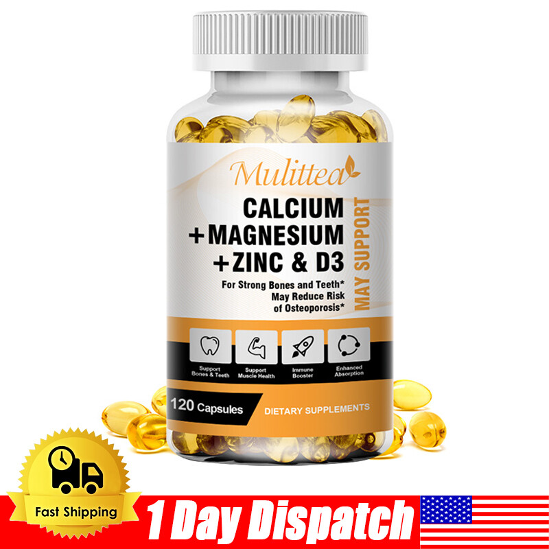 Zinc Calcium Magnesium & Vitamin D Complex Supplement 120 Vegetarian Capsules