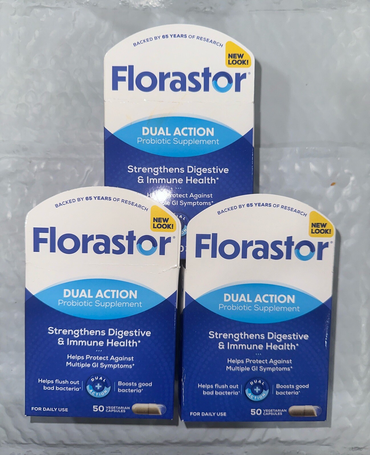 Lot Of (3) Capsules Florastor Daily Probiotic Supplement 250 Mg -150 Capsules